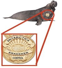 a seal with a kraker badge on it