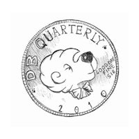 a drawing of a quarter coin with a teddy bear on it