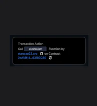 a screenshot of a transaction action on a black screen