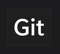 the git logo on a black background