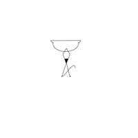 a black and white drawing of a person holding a cup