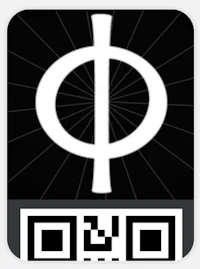 a square sticker with a qr code on it
