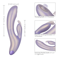 a diagram showing the dimensions of a purple sex toy