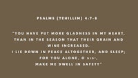 a brown background with a quote from psalms