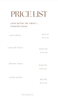 a price list with the words'look detox fwd starter kit'