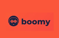 boomy logo on an orange background