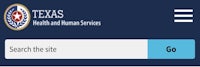 texas health and human services website screenshot