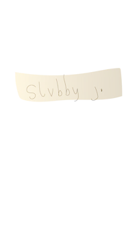 a gold bar with the word slubby on it