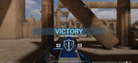 a screenshot of a video game with the word victory