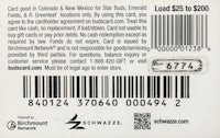 Starbuds Gift Card number