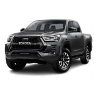 the 2019 toyota hilux is shown on a black background
