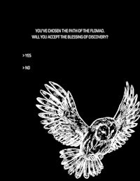 a black and white image of an owl flying in the air