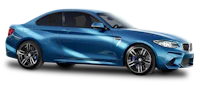 a blue bmw m2 coupe on a black background