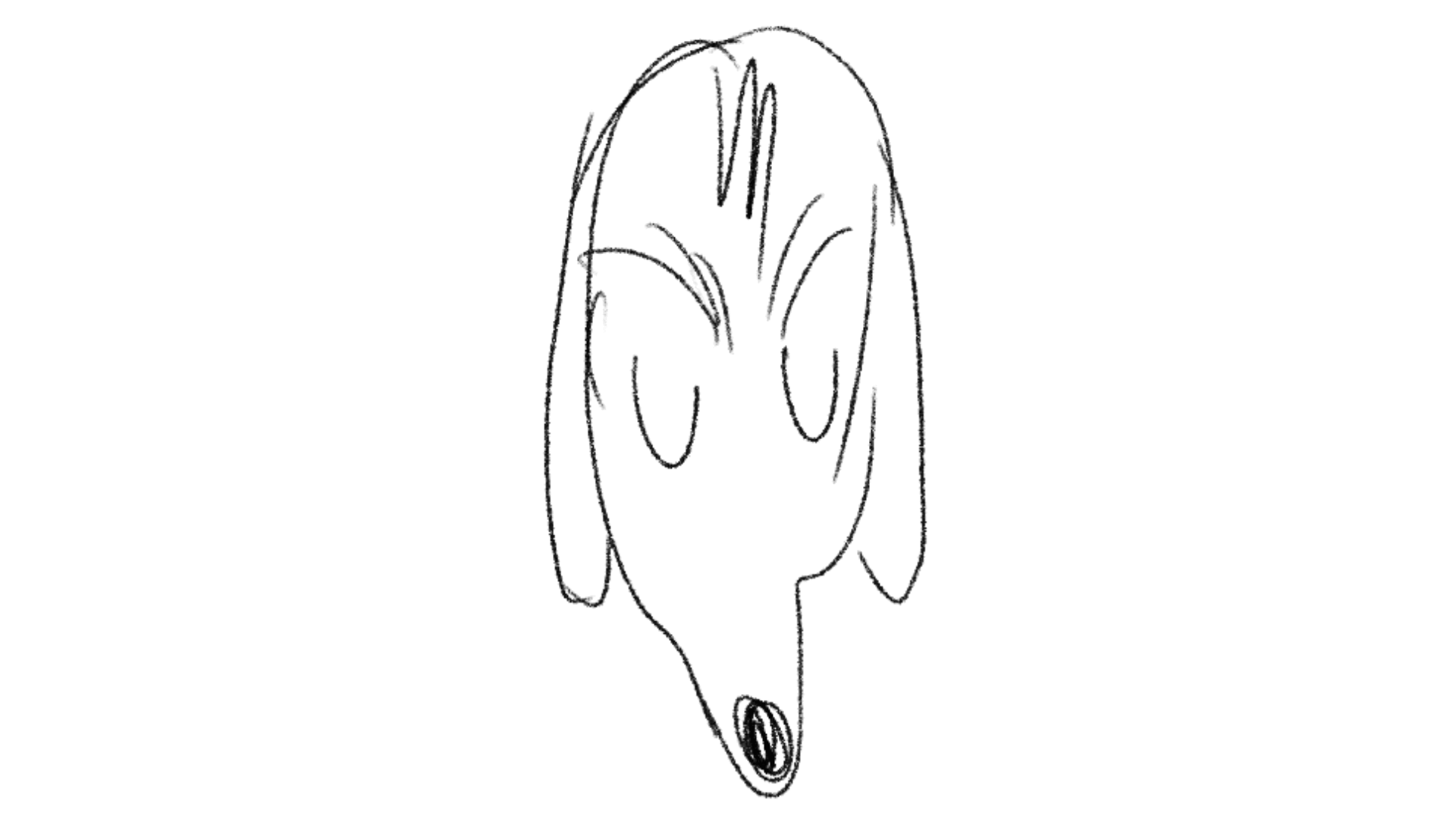 a black and white drawing of a dog