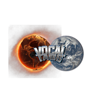 vocal tags logo with the earth in the background