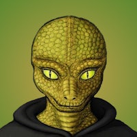 a drawing of a green arachnid on a green background