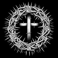 a crown of thorns with a cross in the middle