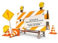 a construction sign with the words under maintenance