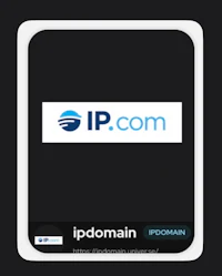 ip com logo on a black background
