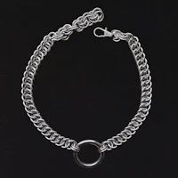 a silver chain with an octagon on it