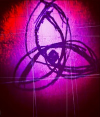 a drawing of a trinity symbol on a purple background