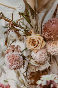 a bouquet of flowers in a vase