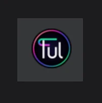 the logo for full on a black background