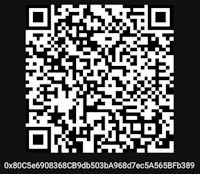 a white qr code on a black background