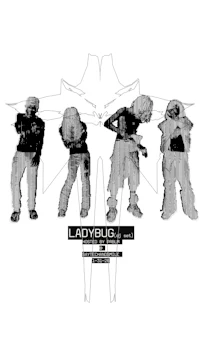 a black and white image of a group of people with the word ladyblue