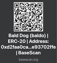 the qr code for bald dog - baldo erc 20 address