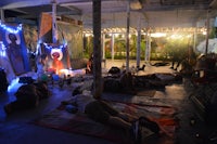 a group of people laying on the ground