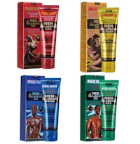 four tubes of body cream with different colors