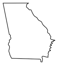 a map of georgia in black and white