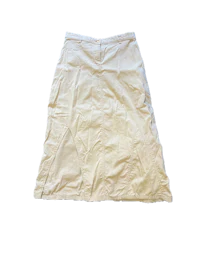 a white skirt on a black background