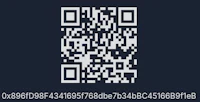 a qr code on a black background