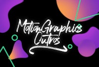 a colorful background with the words motion graphics cutouts