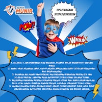 a poster with a child dressed as a superhero