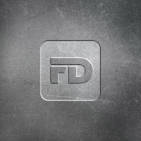 fd logo on a metal background