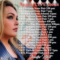 a poster for a live show featuring a woman