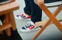 a pair of sneakers on the set of a movie