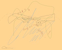 a drawing of two hands reaching out to each other