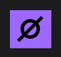 a purple square with a black symbol on it