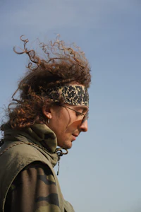 a man with curly hair