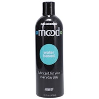 a bottle of mood water based shampoo