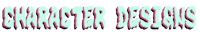 character designs logo in pink and green