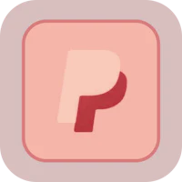 a pink square with the letter p on it