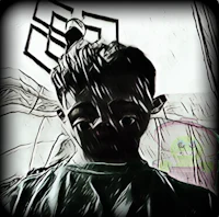 a black and white drawing of a man in front of a wall