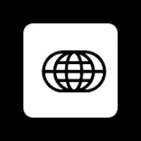 a globe icon on a black background