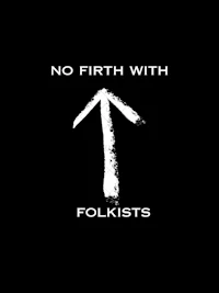 a black background with the words no first with folkists