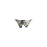 a butterfly made of money on a white background
